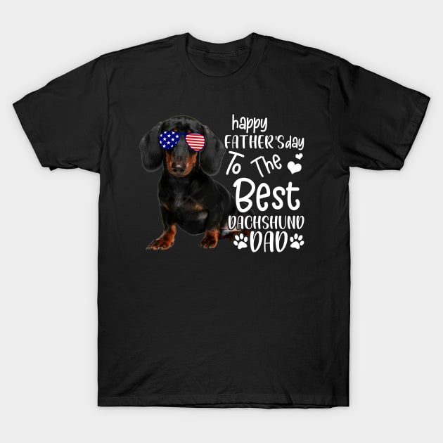 Happy Father's Day To The Best Dachshund Dad T-Shirt by Pelman